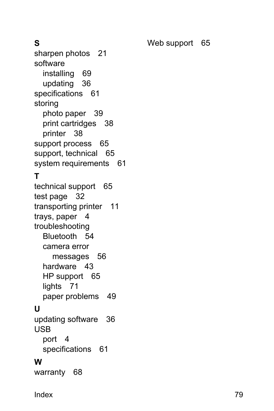 HP Photosmart A310 Compact Photo Printer User Manual | Page 83 / 86