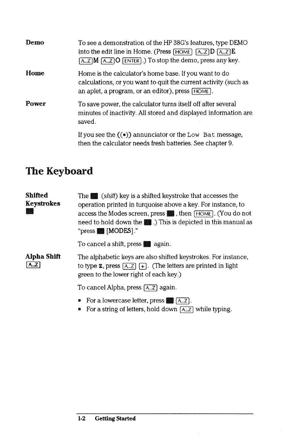 The keyboard | HP 38g Graphing Calculator User Manual | Page 10 / 228