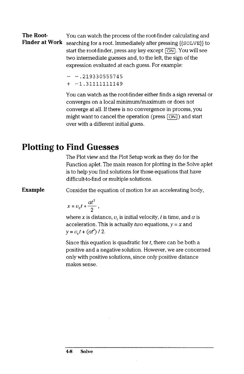 Plotting to find guesses, Plotting to find guesses -8 | HP 38g Graphing Calculator User Manual | Page 106 / 228