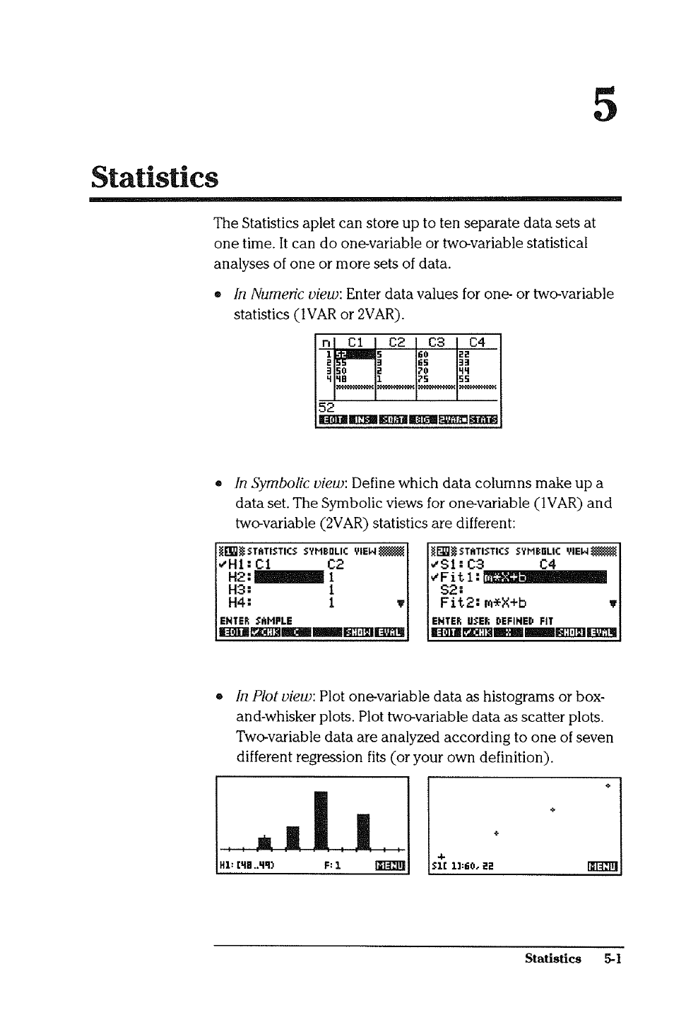 Statistics | HP 38g Graphing Calculator User Manual | Page 107 / 228