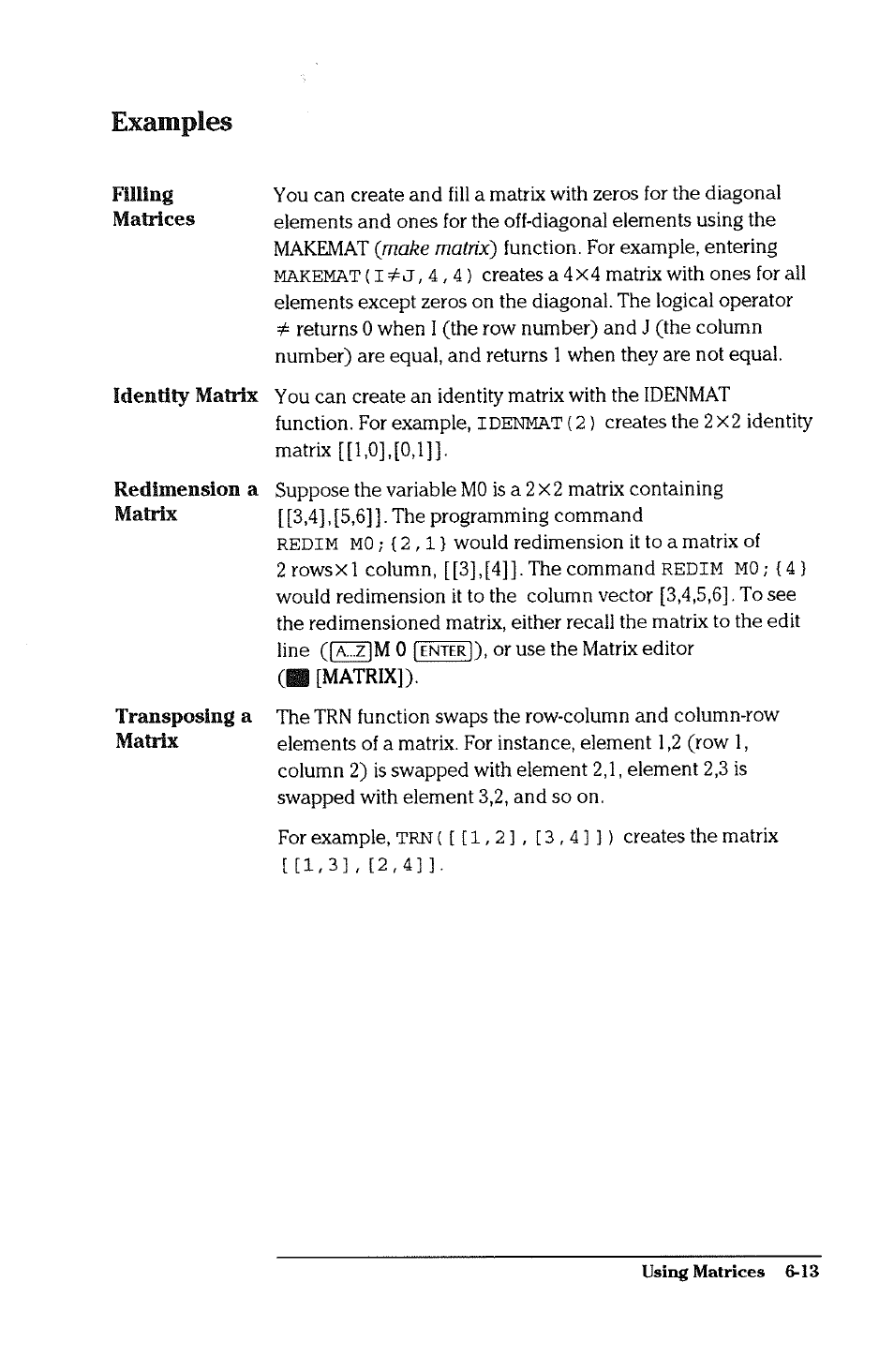 Examples, Examples -13 | HP 38g Graphing Calculator User Manual | Page 143 / 228