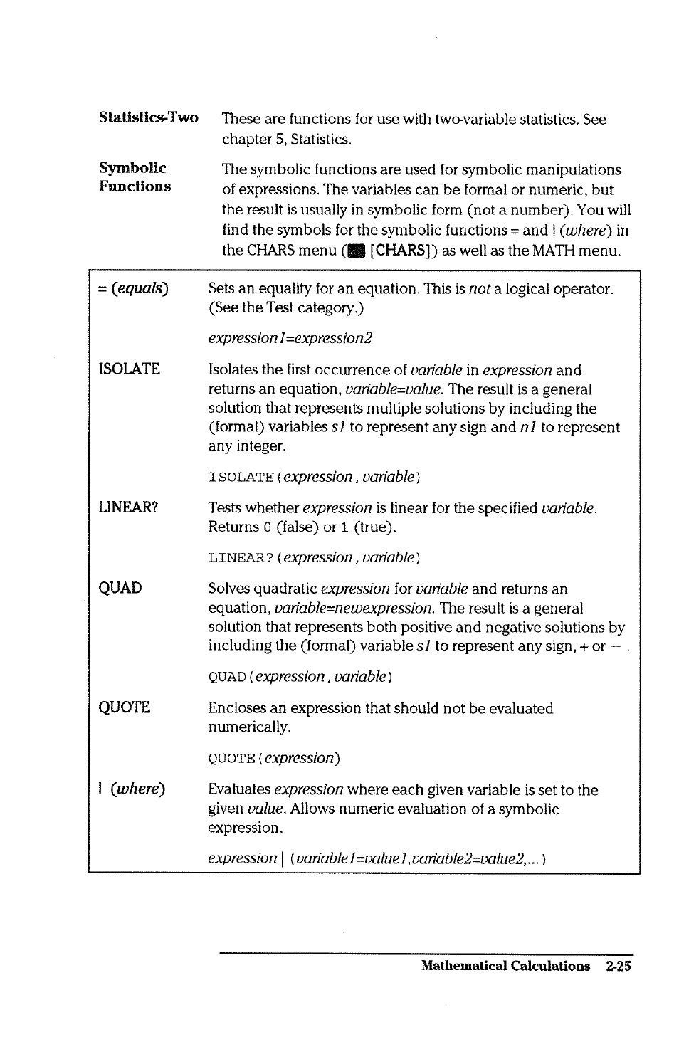 Eq u a ls') | HP 38g Graphing Calculator User Manual | Page 61 / 228