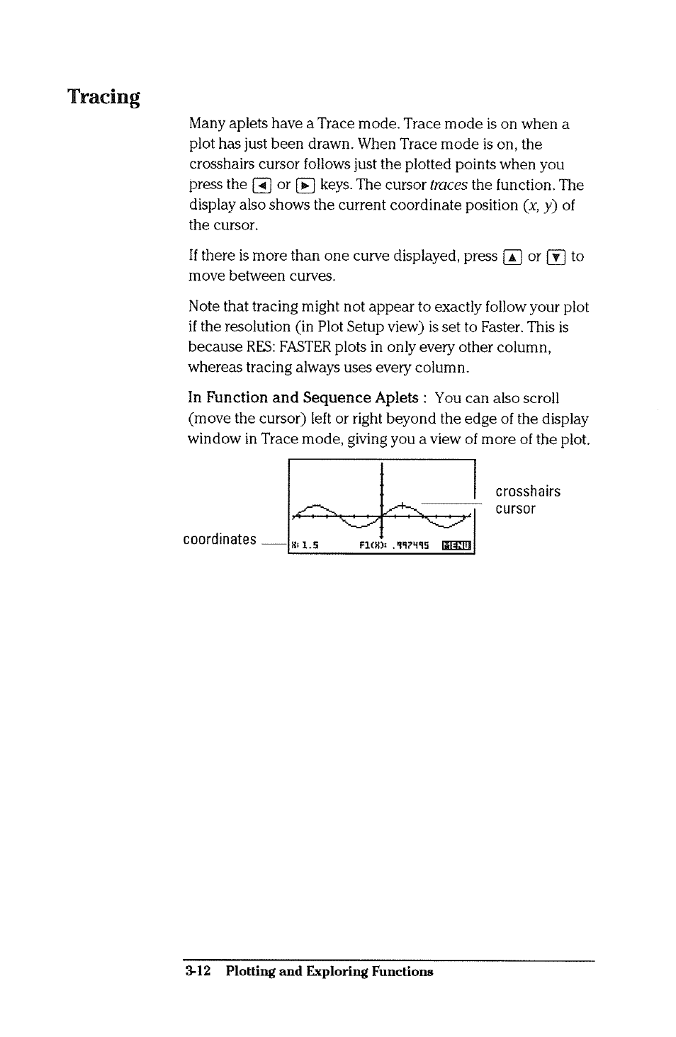 Tracing, Tracing -12 | HP 38g Graphing Calculator User Manual | Page 76 / 228