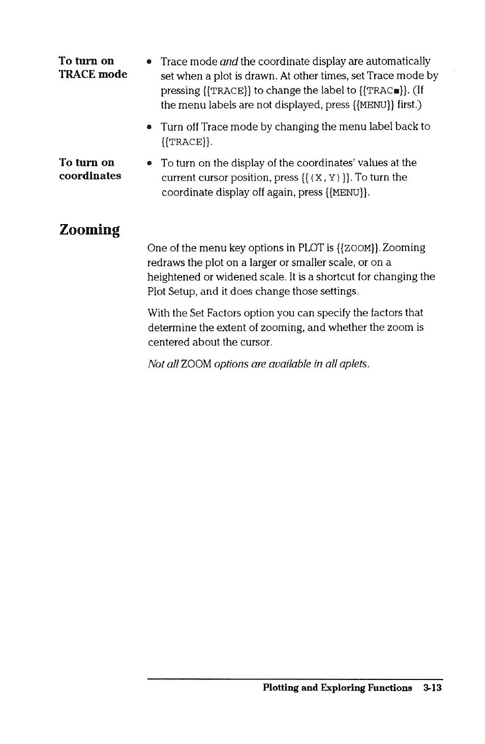 Zooming, Zooming -13 | HP 38g Graphing Calculator User Manual | Page 77 / 228