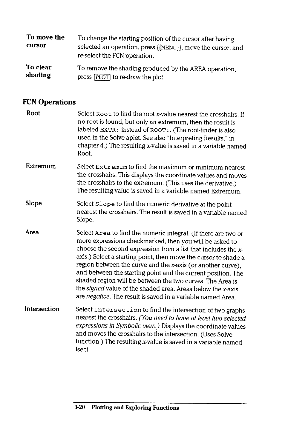 Fcn operations | HP 38g Graphing Calculator User Manual | Page 84 / 228