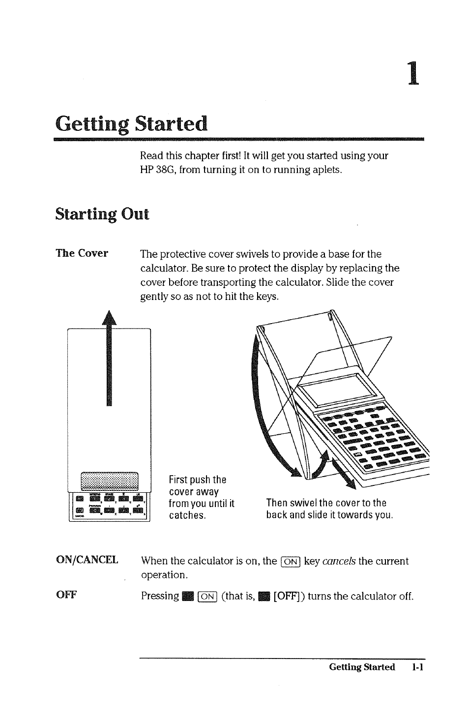 Getting started, Starting out | HP 38g Graphing Calculator User Manual | Page 9 / 228