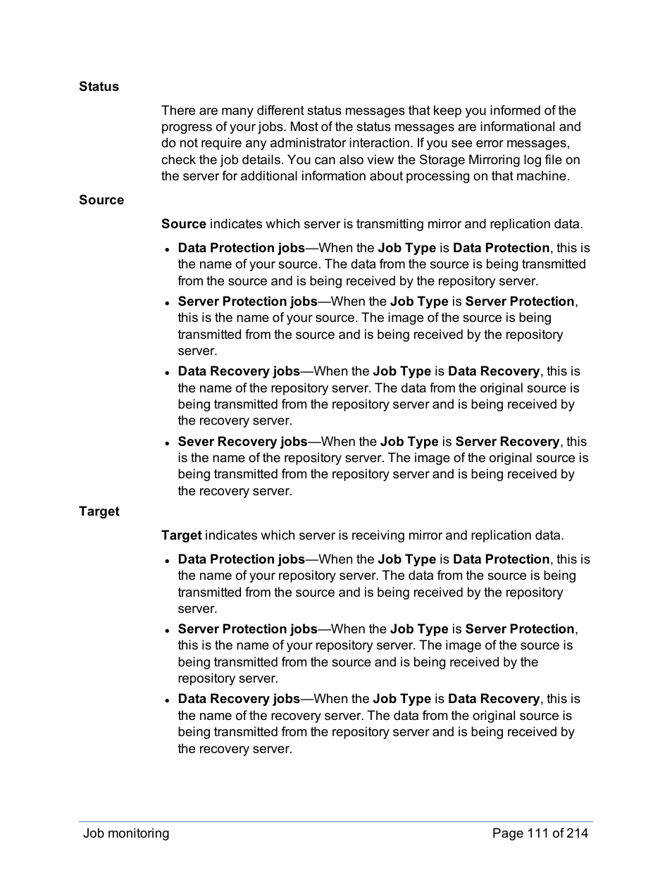HP Storage Mirroring Software User Manual | Page 112 / 215