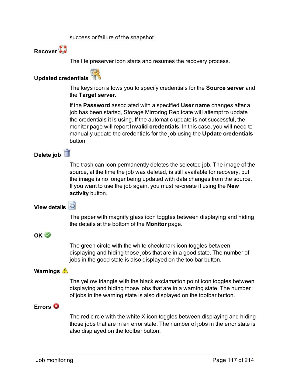 HP Storage Mirroring Software User Manual | Page 118 / 215