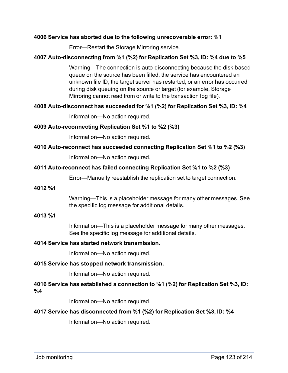 HP Storage Mirroring Software User Manual | Page 124 / 215