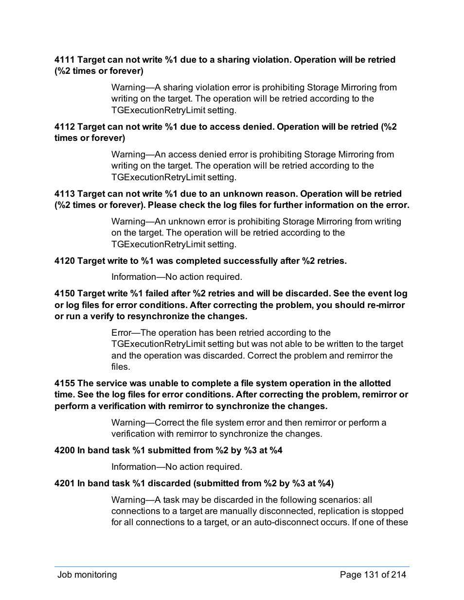 HP Storage Mirroring Software User Manual | Page 132 / 215