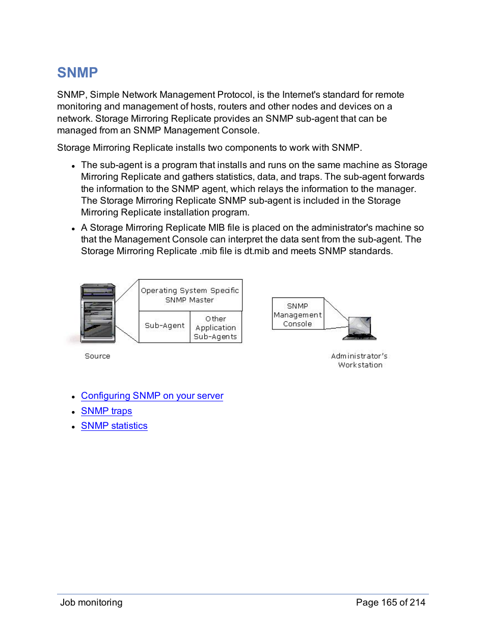 Snmp | HP Storage Mirroring Software User Manual | Page 166 / 215