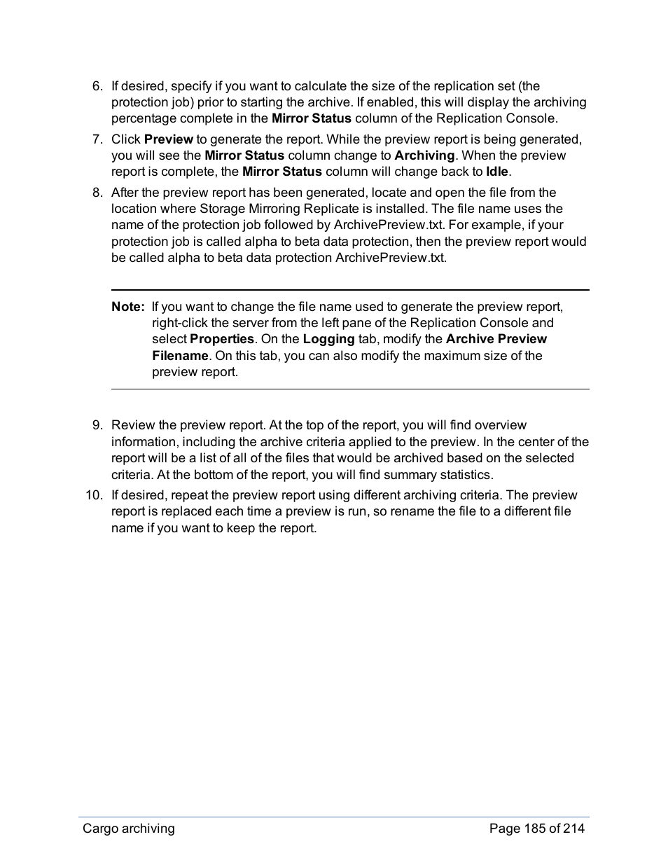 HP Storage Mirroring Software User Manual | Page 186 / 215
