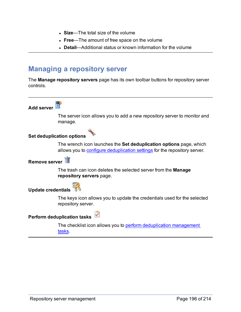 Managing a repository server | HP Storage Mirroring Software User Manual | Page 197 / 215