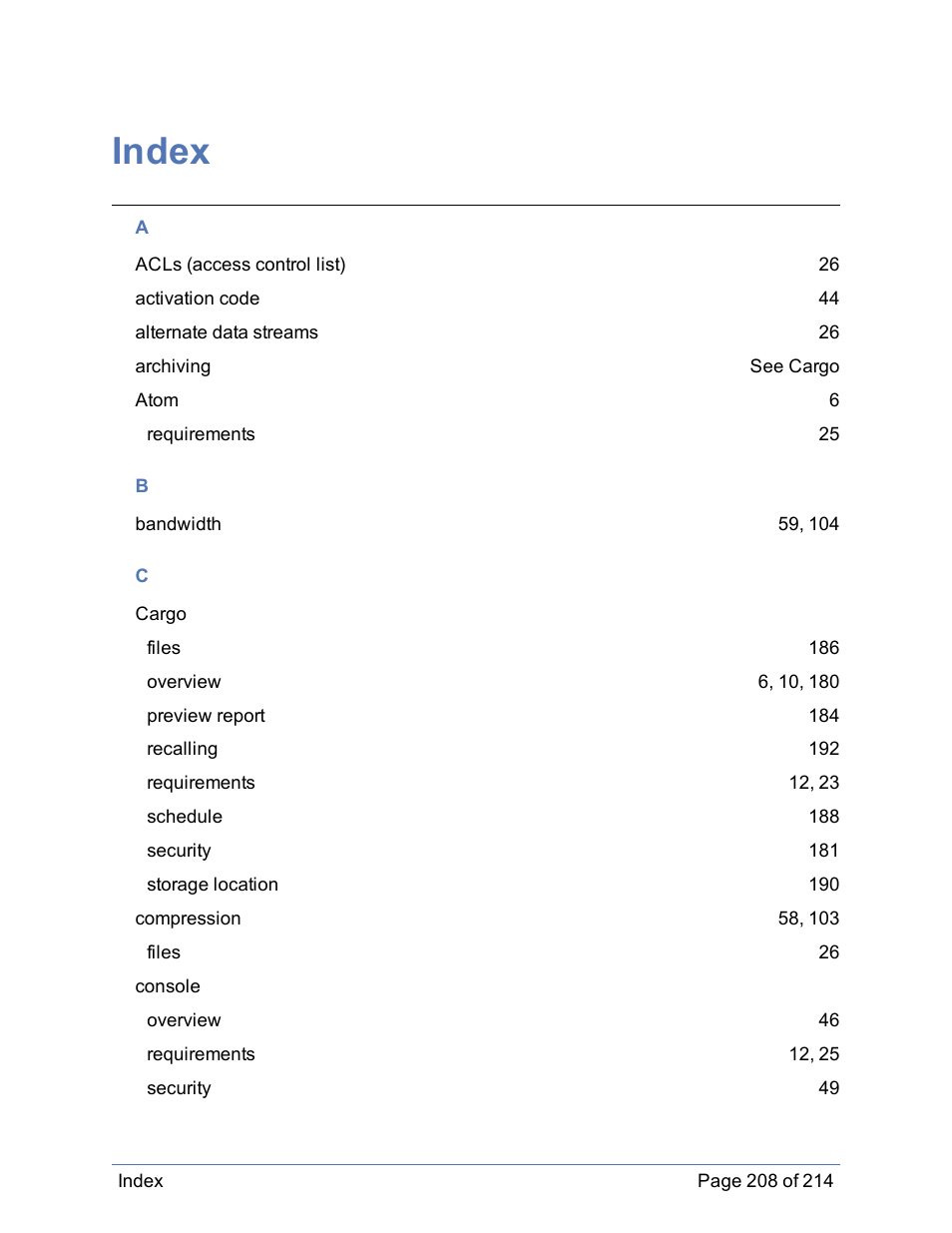 Index | HP Storage Mirroring Software User Manual | Page 209 / 215