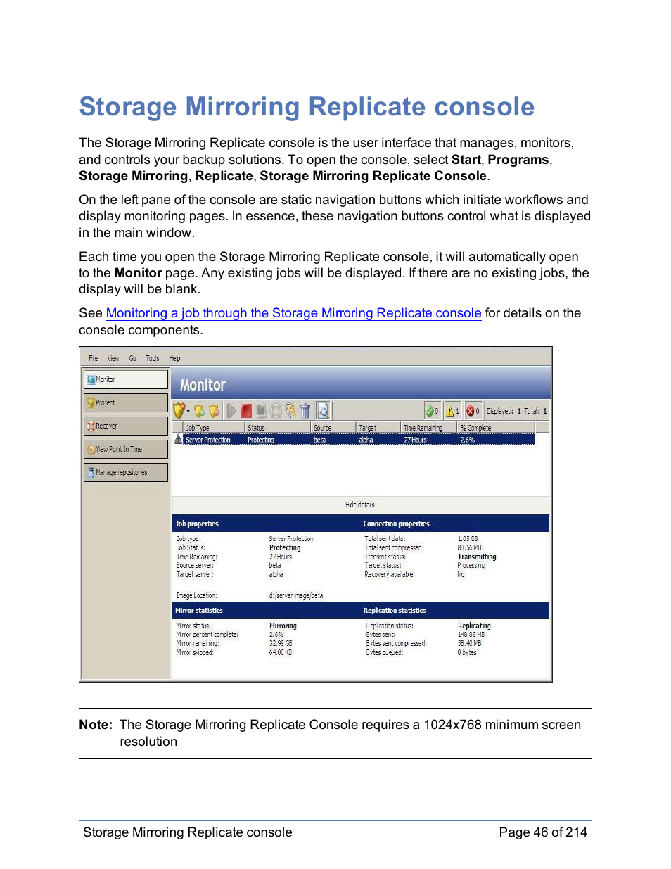 Storage mirroring replicate console | HP Storage Mirroring Software User Manual | Page 47 / 215