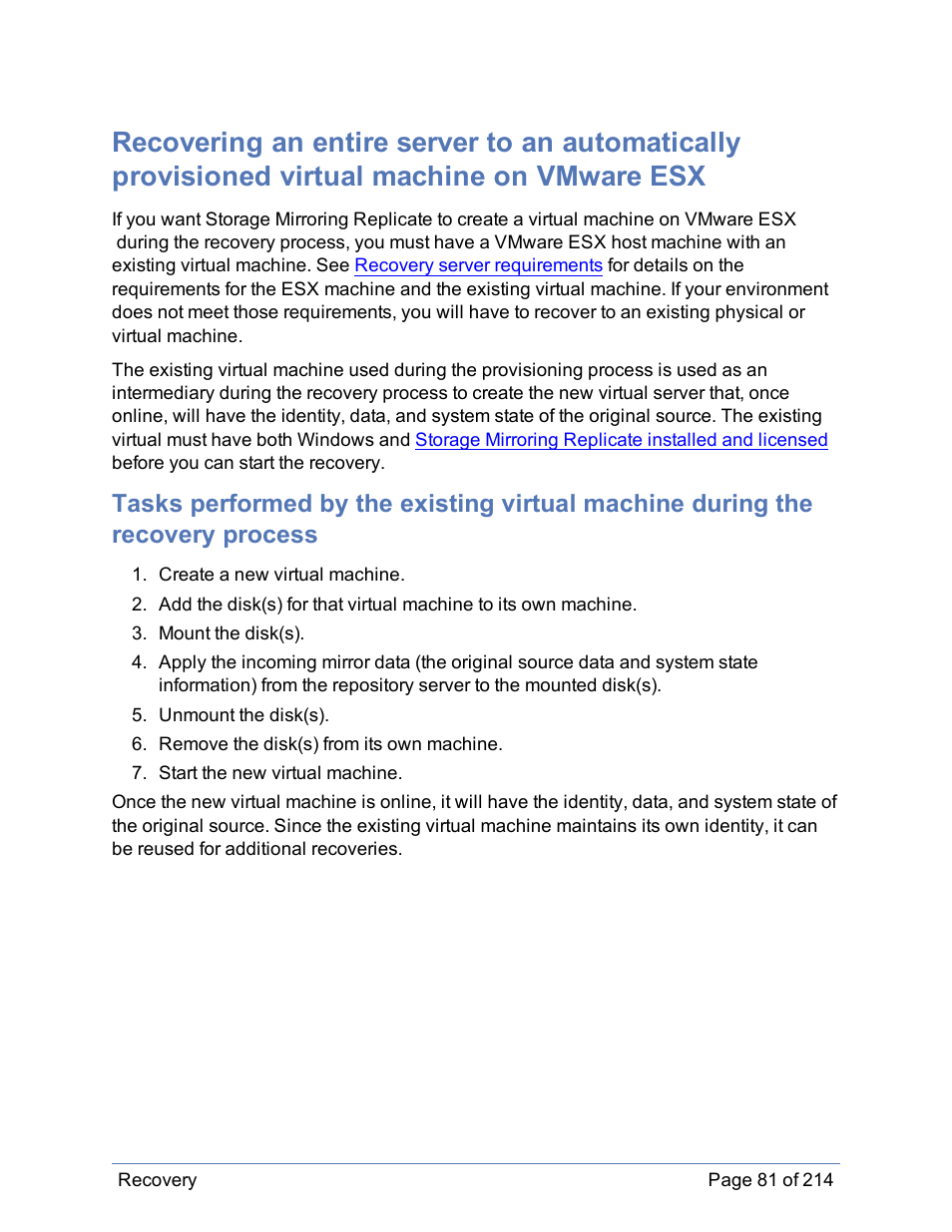 HP Storage Mirroring Software User Manual | Page 82 / 215