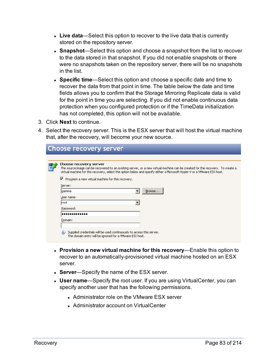 HP Storage Mirroring Software User Manual | Page 84 / 215