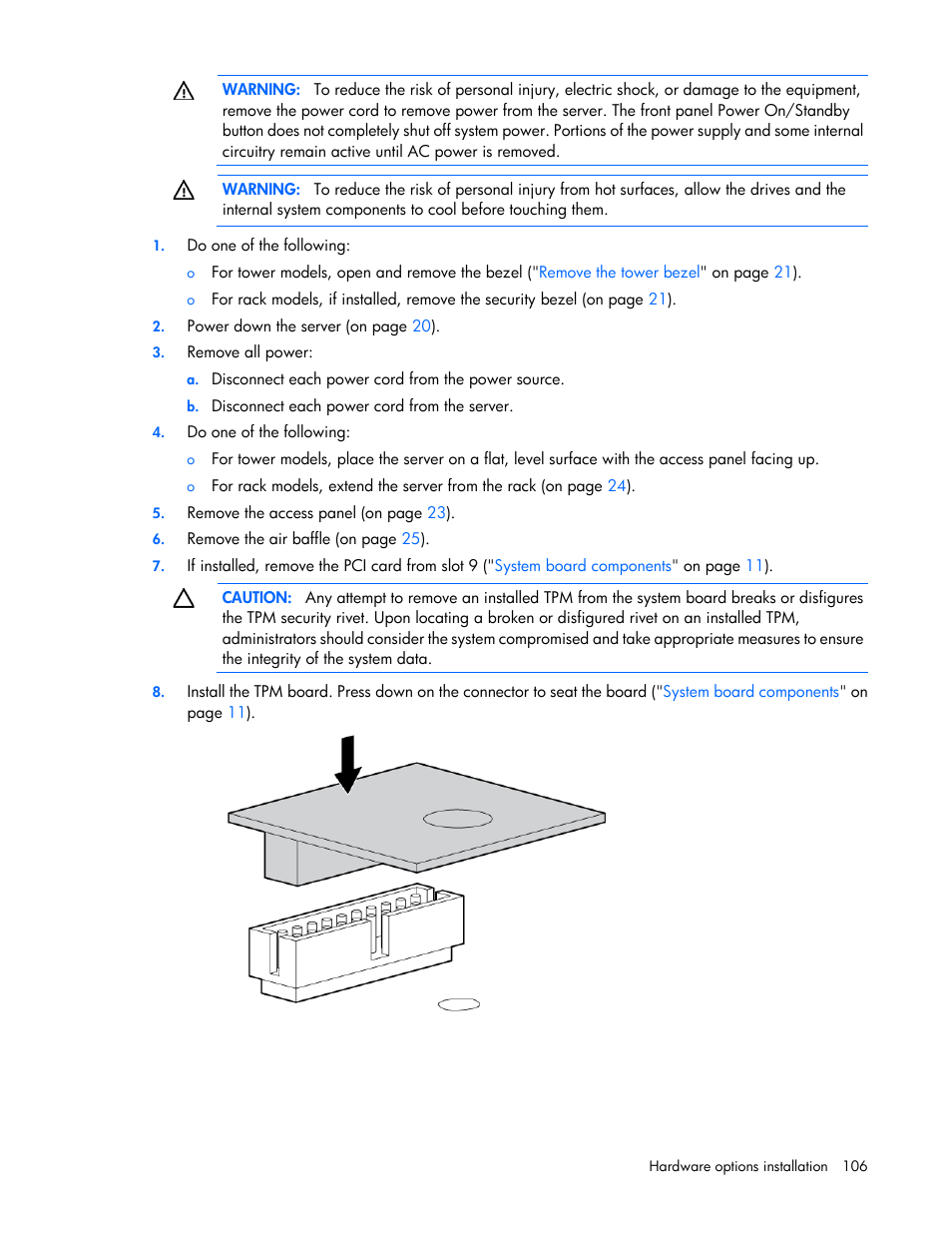 HP ProLiant ML350p Gen8 Server User Manual | Page 106 / 145