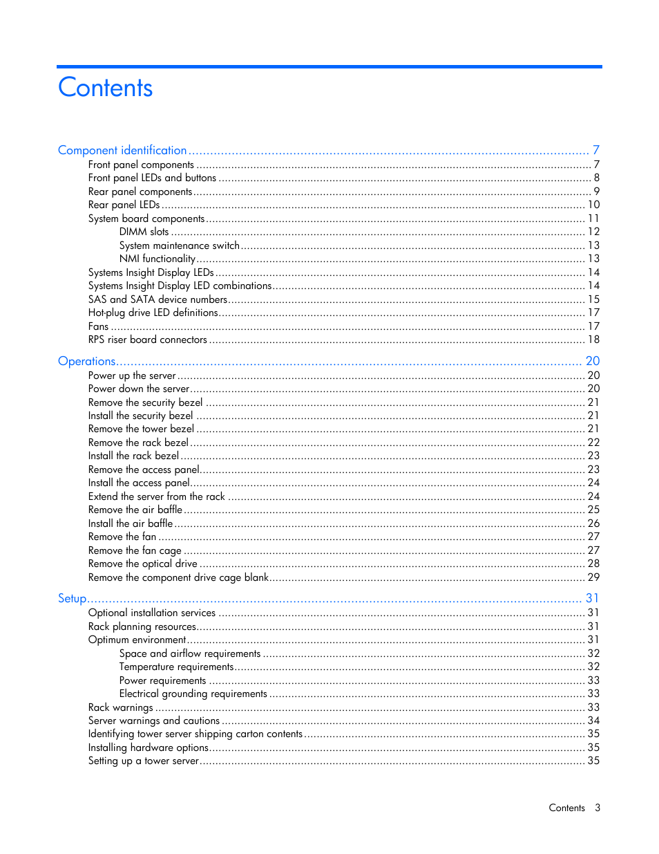 HP ProLiant ML350p Gen8 Server User Manual | Page 3 / 145