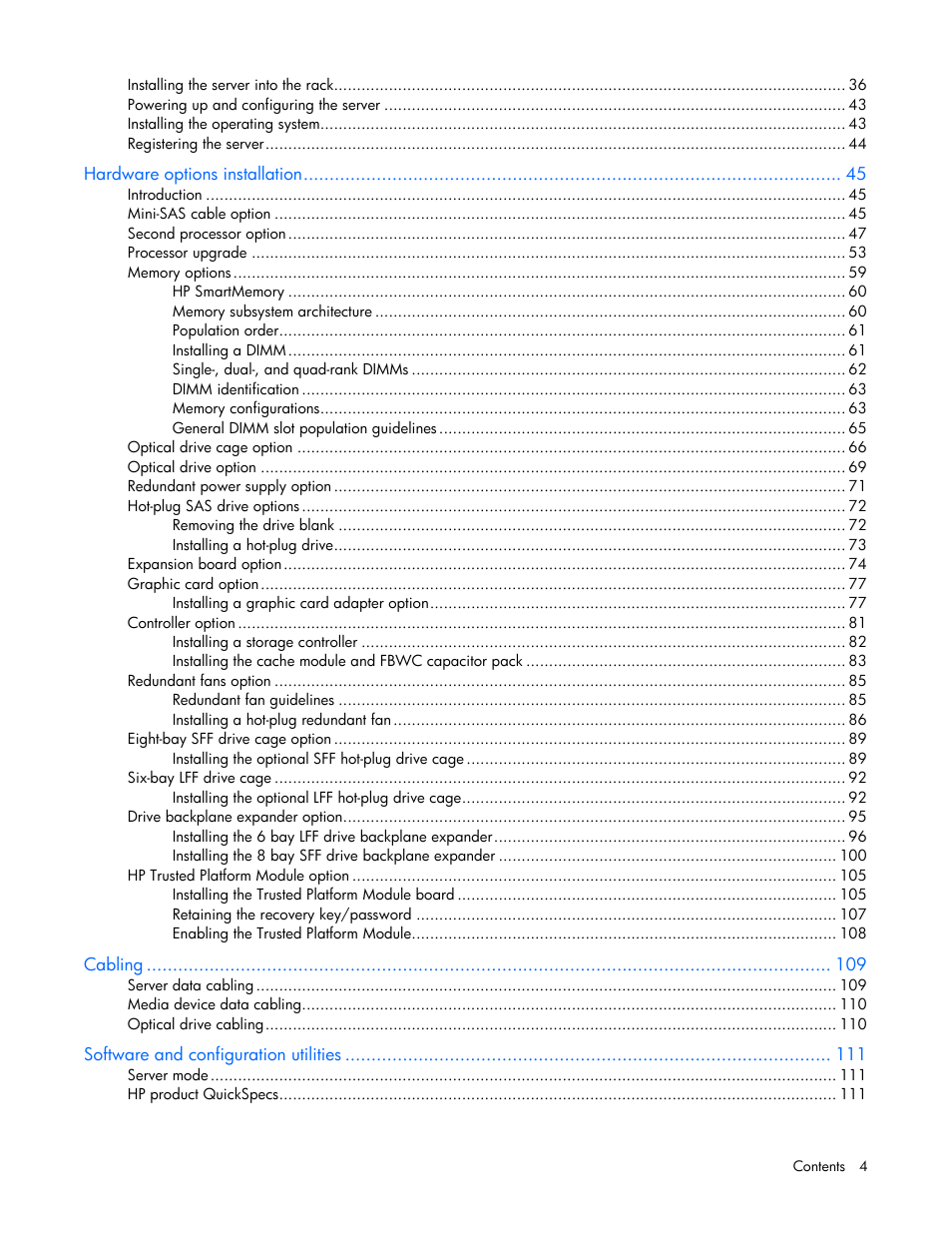 HP ProLiant ML350p Gen8 Server User Manual | Page 4 / 145