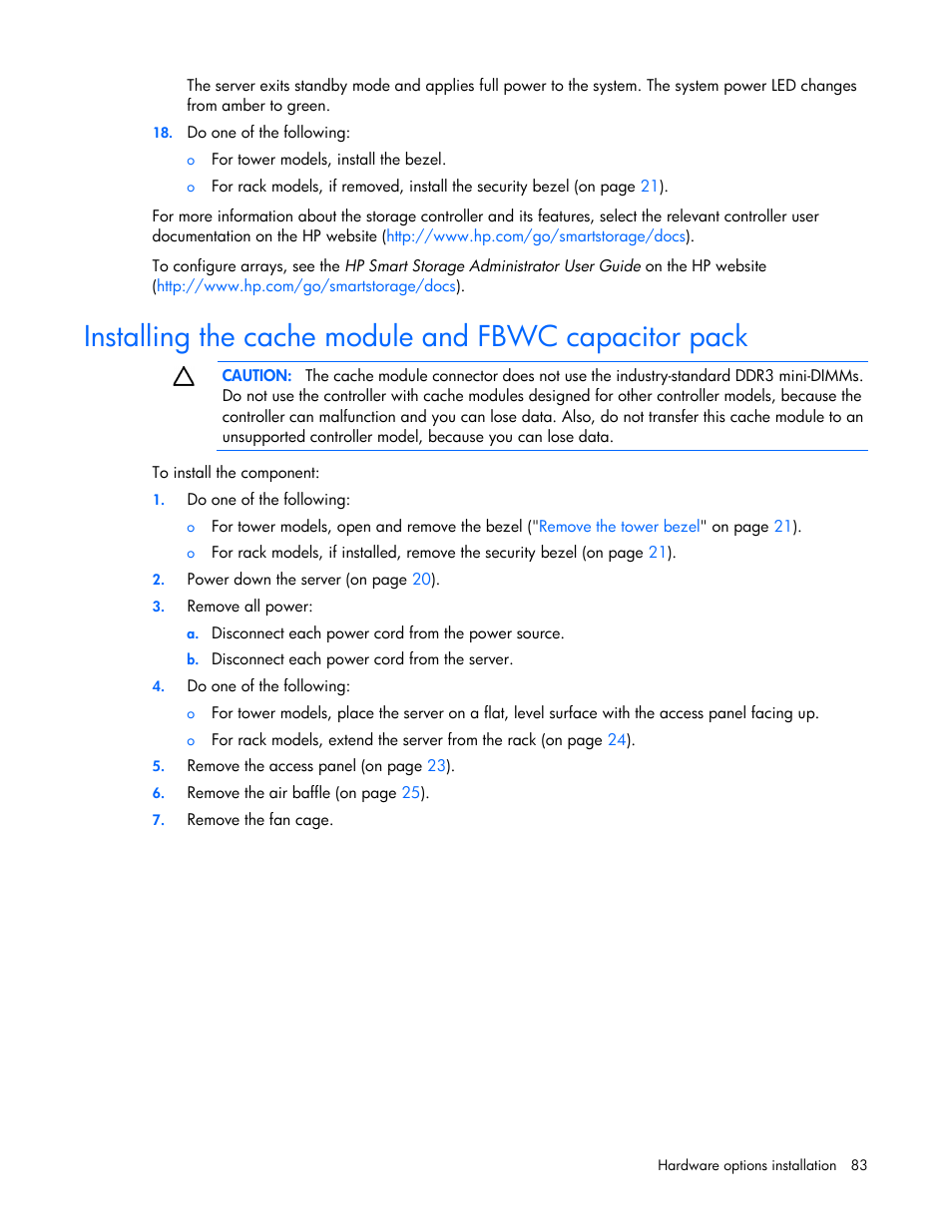 HP ProLiant ML350p Gen8 Server User Manual | Page 83 / 145