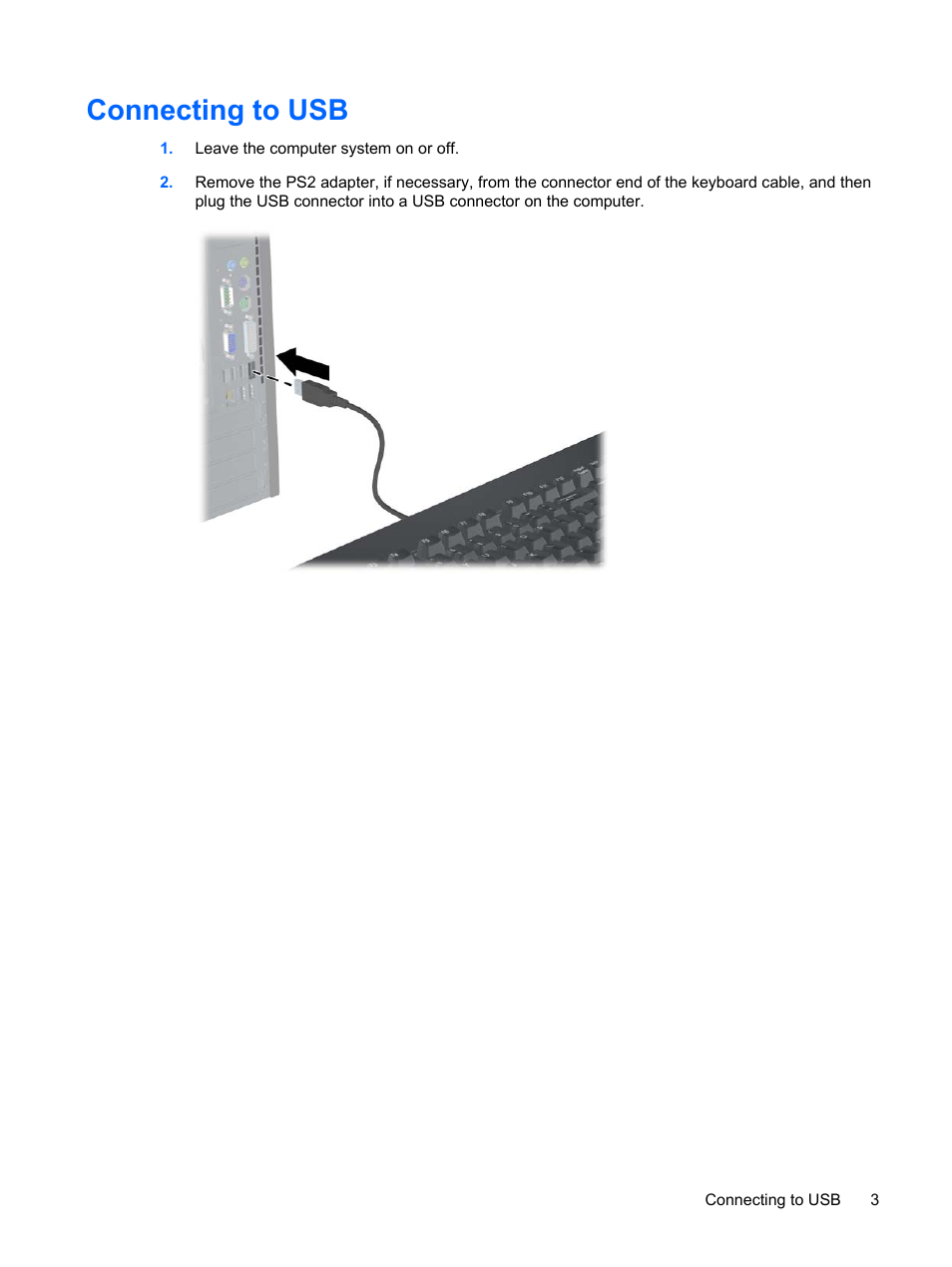 Connecting to usb | HP Compaq 8000 Elite Ultra-Slim-PC User Manual | Page 9 / 20