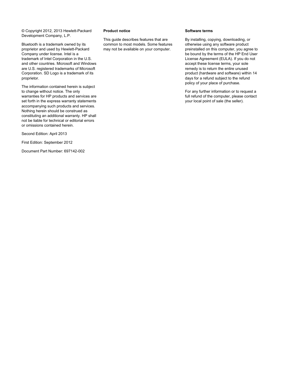HP 455 Notebook-PC User Manual | Page 2 / 83
