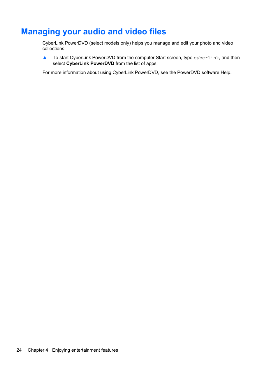 Managing your audio and video files | HP 455 Notebook-PC User Manual | Page 32 / 83