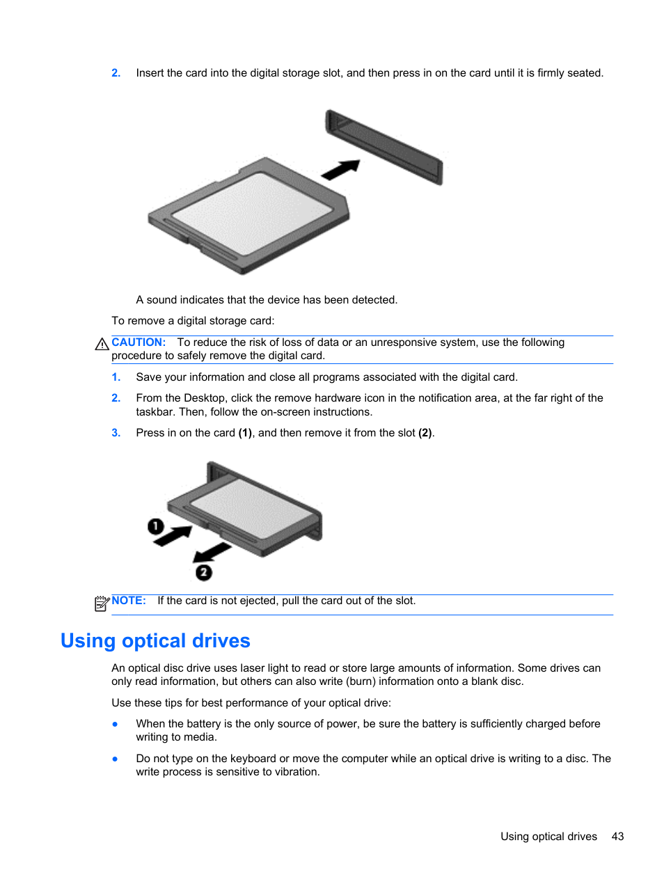 Using optical drives | HP 455 Notebook-PC User Manual | Page 51 / 83