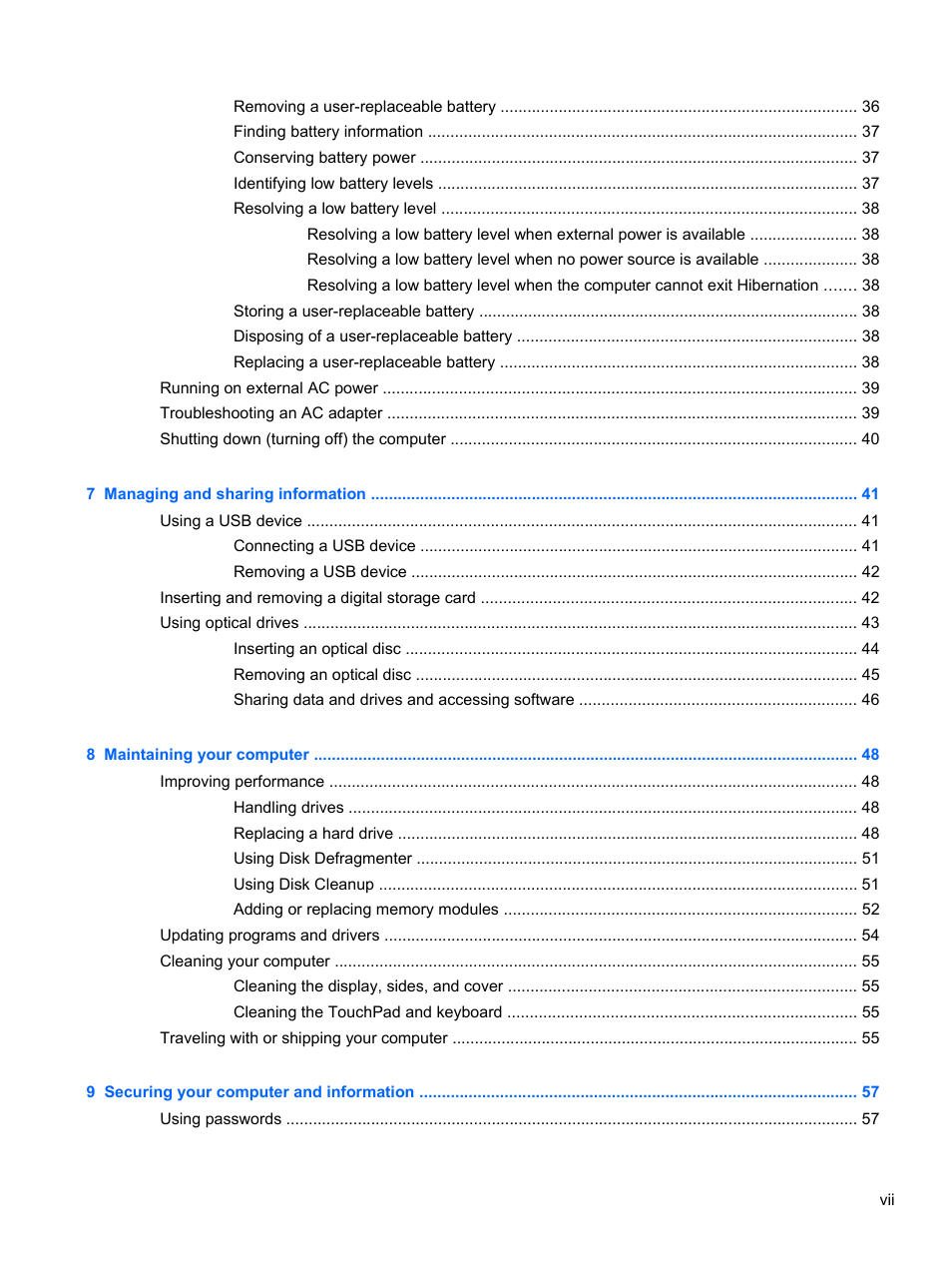 HP 455 Notebook-PC User Manual | Page 7 / 83