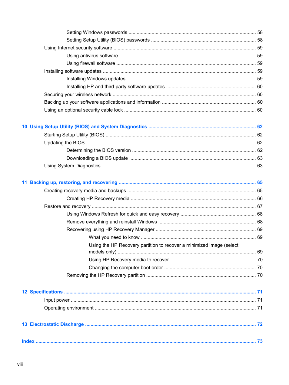 HP 455 Notebook-PC User Manual | Page 8 / 83