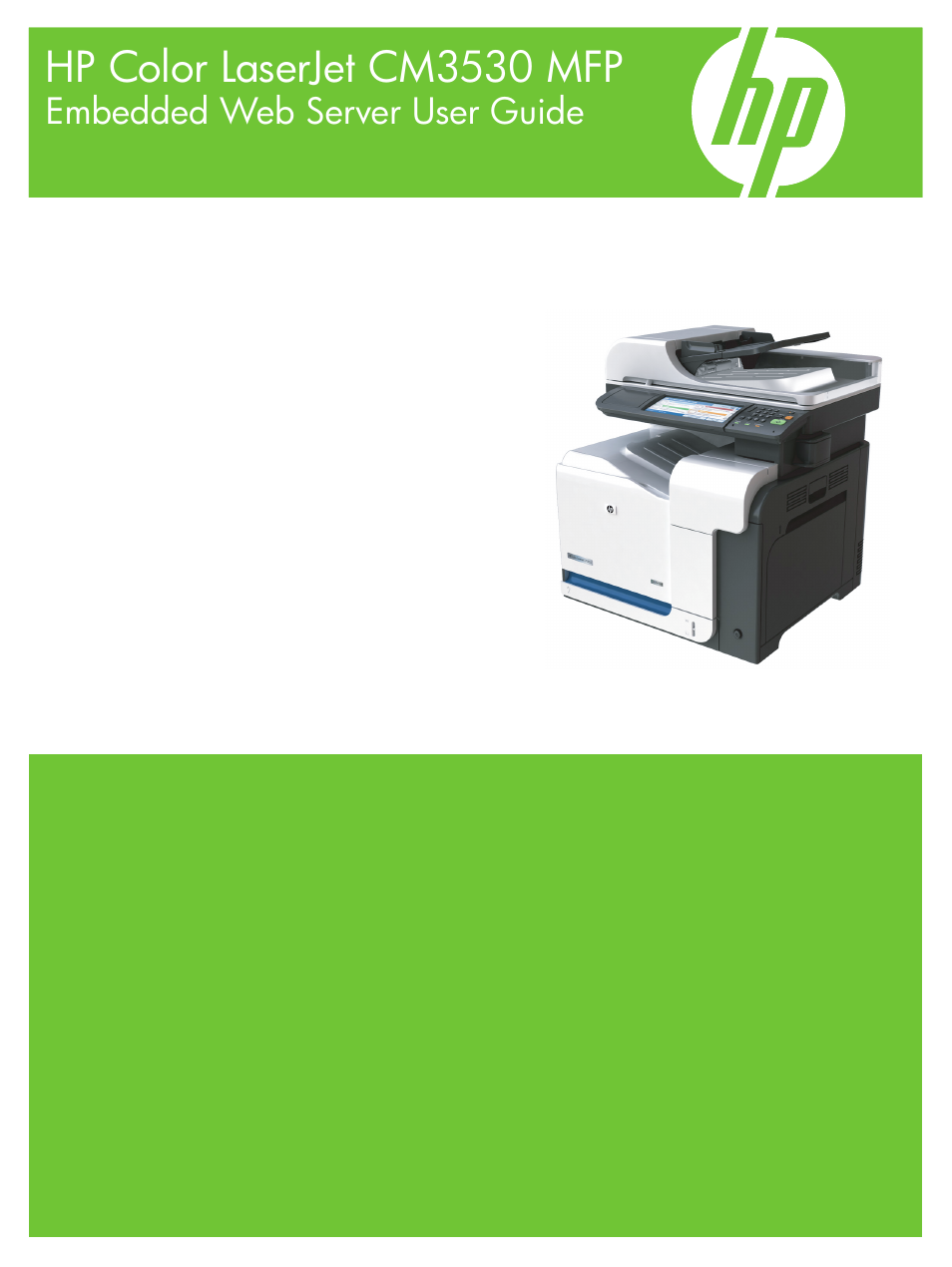 HP Color LaserJet CM3530 Multifunction Printer series User Manual | 128 pages