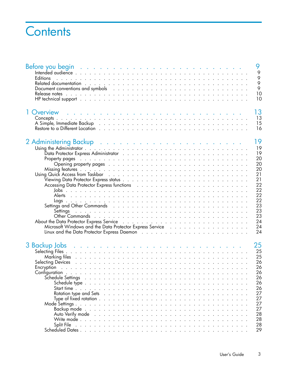 HP Data Protector Express Basic-Software User Manual | Page 3 / 93