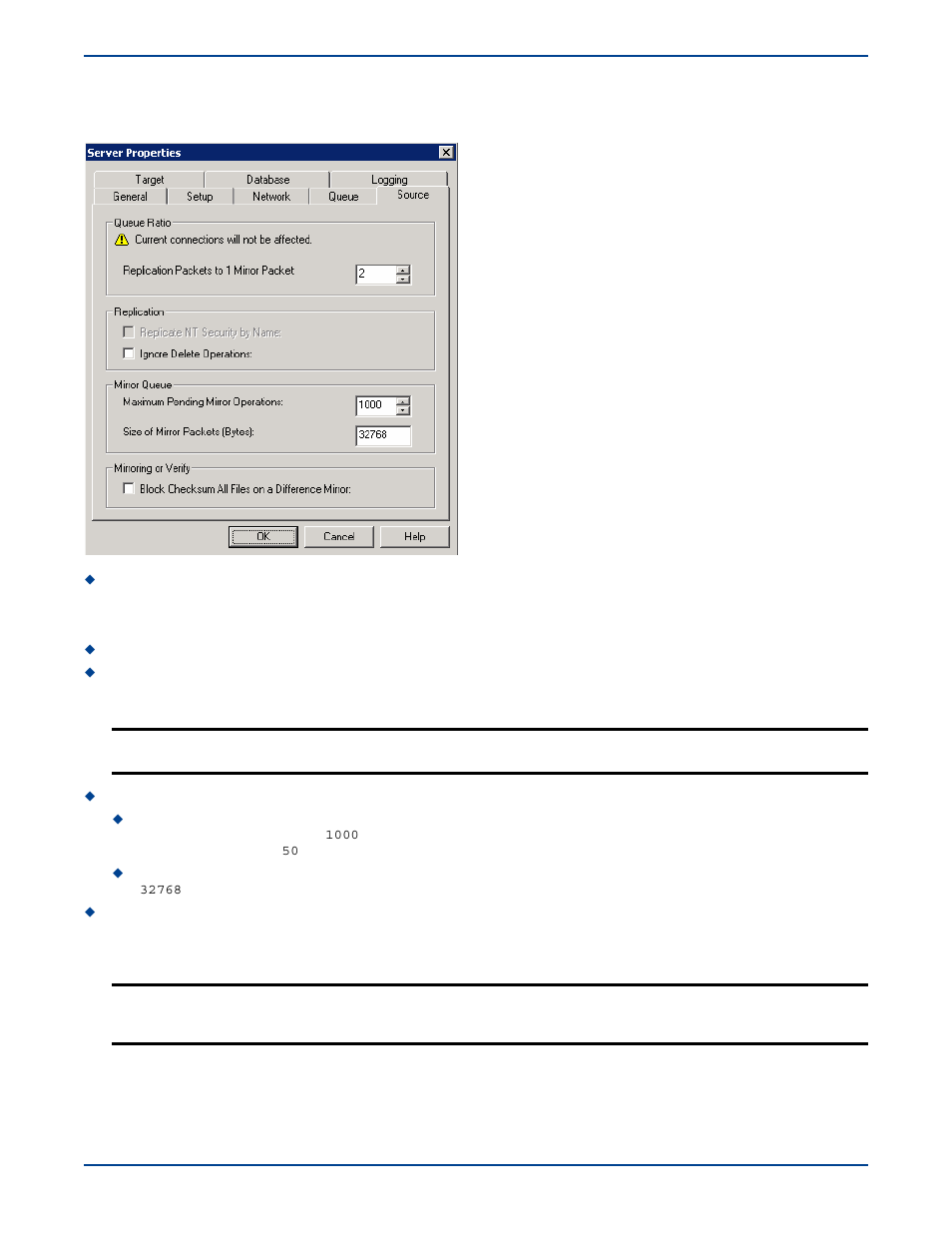 Source options, Source options -6 | HP Storage Mirroring V5 Software User Manual | Page 213 / 285