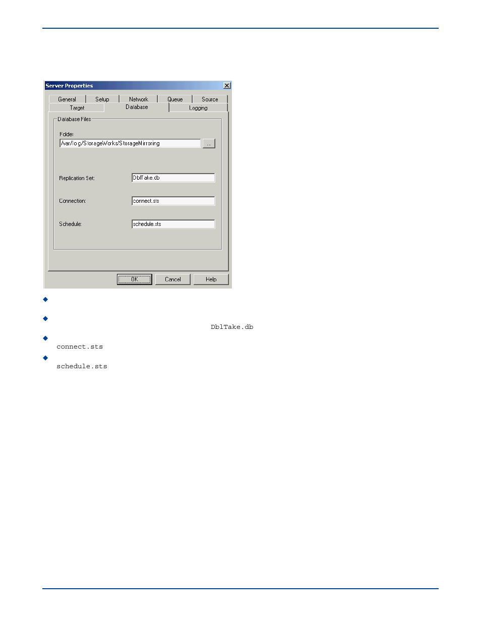 Database options, Database options -8 | HP Storage Mirroring V5 Software User Manual | Page 215 / 285