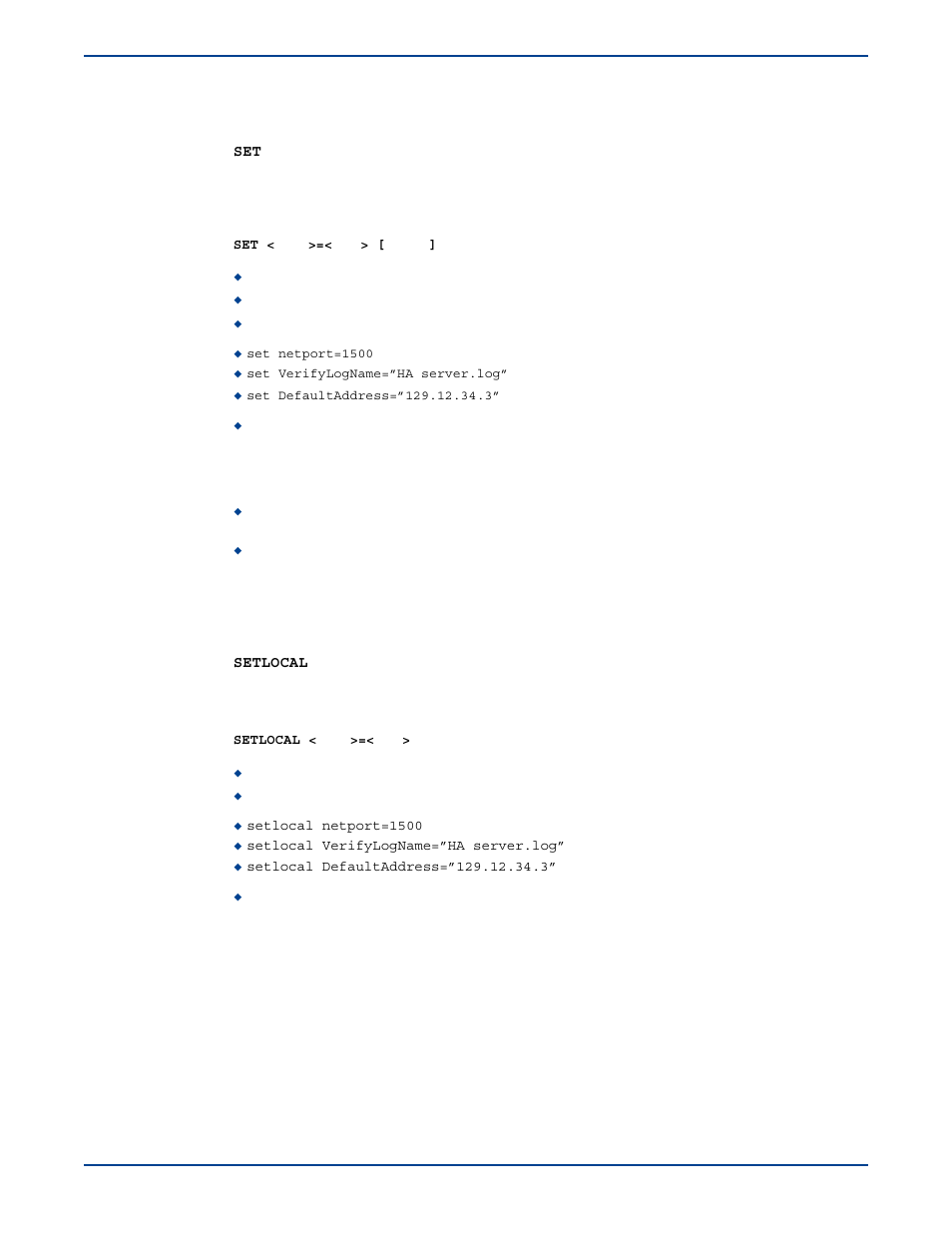 Set local | HP Storage Mirroring V5 Software User Manual | Page 266 / 285