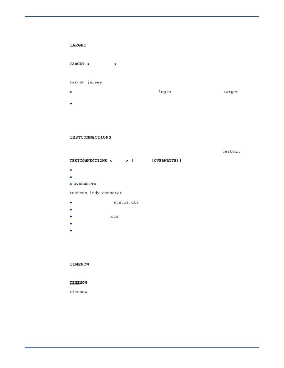 Target, Testcon, Timenow | Target testcon timenow | HP Storage Mirroring V5 Software User Manual | Page 269 / 285