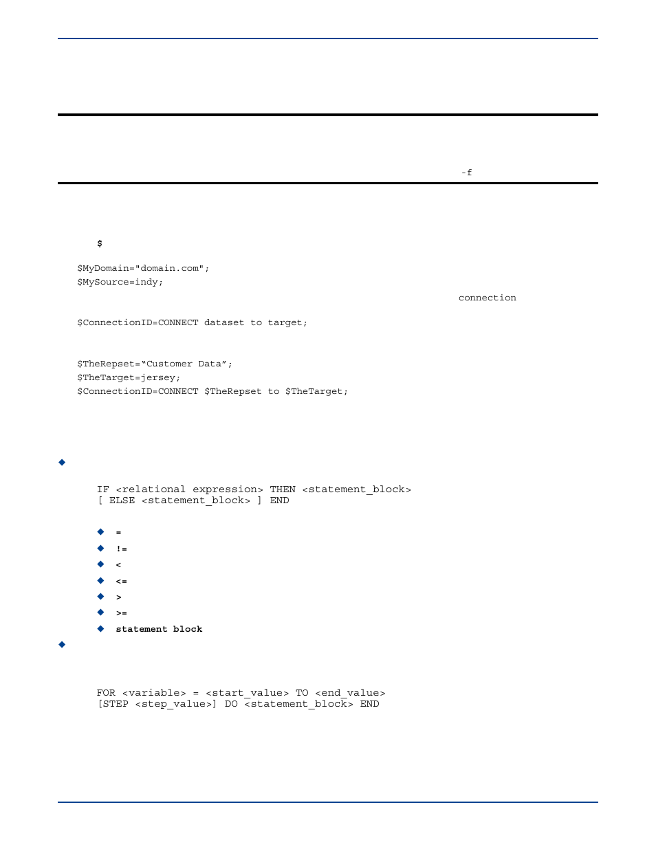 Dtcl scripting, Variables, Flow control | HP Storage Mirroring V5 Software User Manual | Page 275 / 285