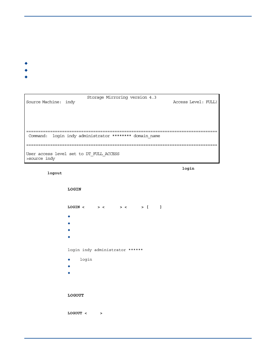 Logging on and off of storage mirroring, Logging on and off of storage mirroring -3 | HP Storage Mirroring V5 Software User Manual | Page 34 / 285