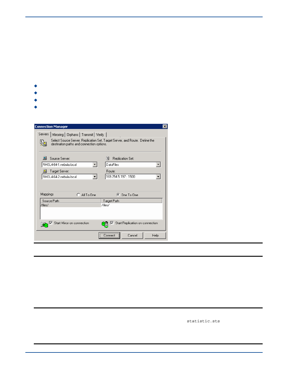 Establishing a new connection, Establishing a new connection -6 | HP Storage Mirroring V5 Software User Manual | Page 67 / 285