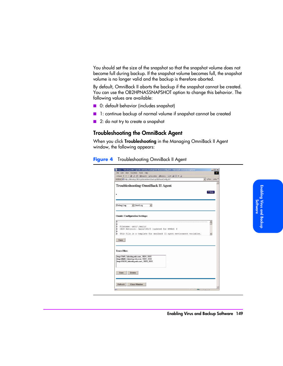 Troubleshooting the omniback agent 149, Troubleshooting the omniback agent | HP StorageWorks 8000 NAS User Manual | Page 151 / 240