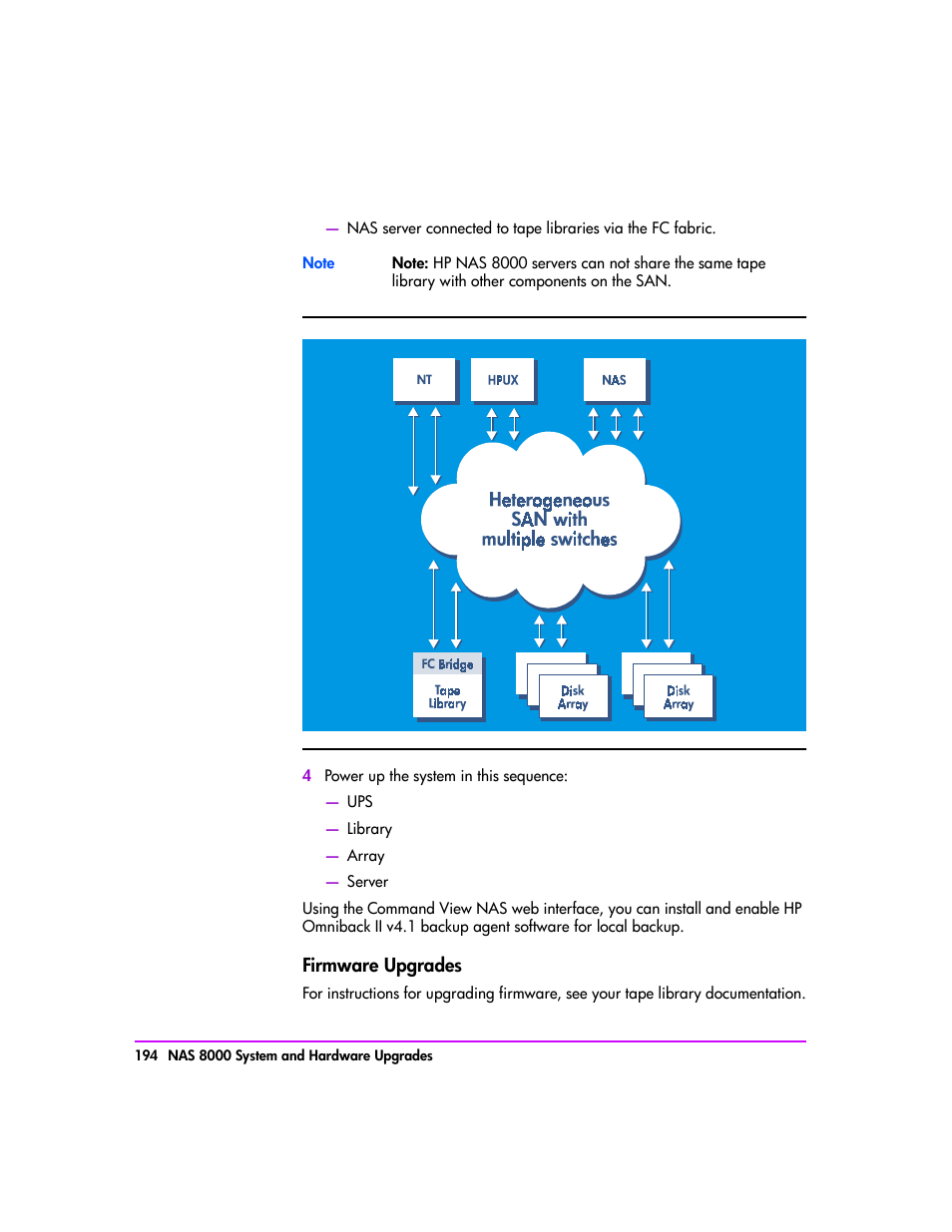 Firmware upgrades 194 | HP StorageWorks 8000 NAS User Manual | Page 196 / 240