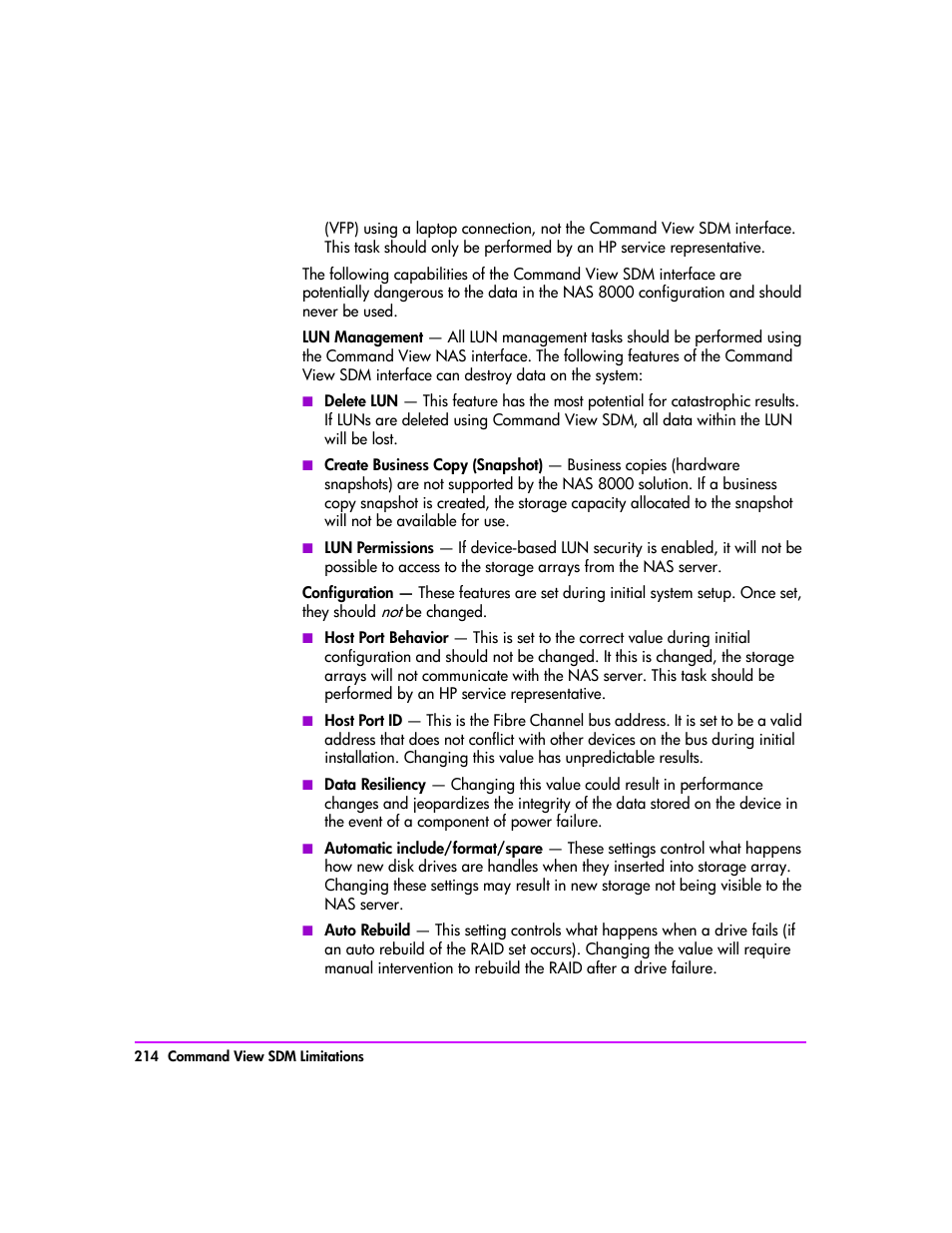 HP StorageWorks 8000 NAS User Manual | Page 216 / 240