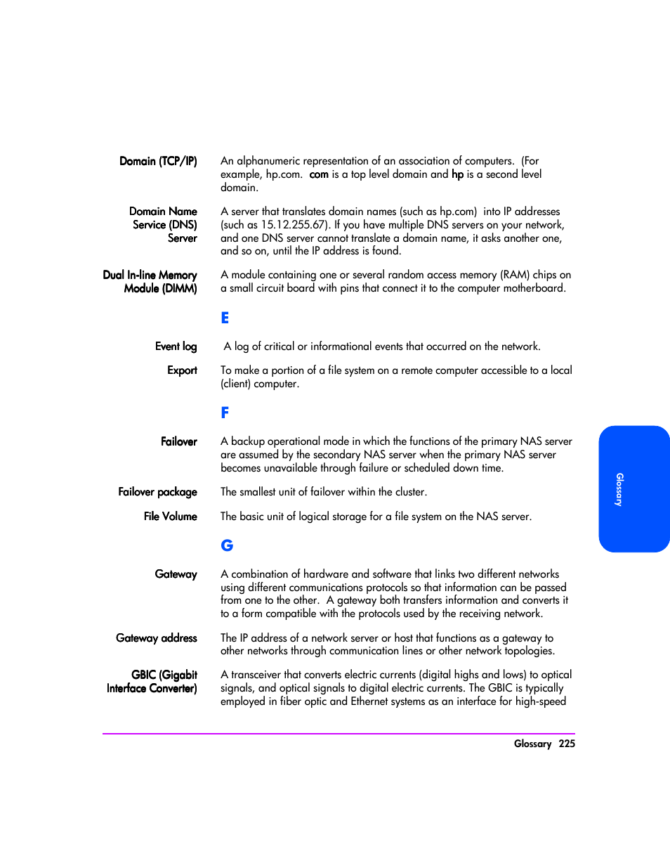 HP StorageWorks 8000 NAS User Manual | Page 227 / 240