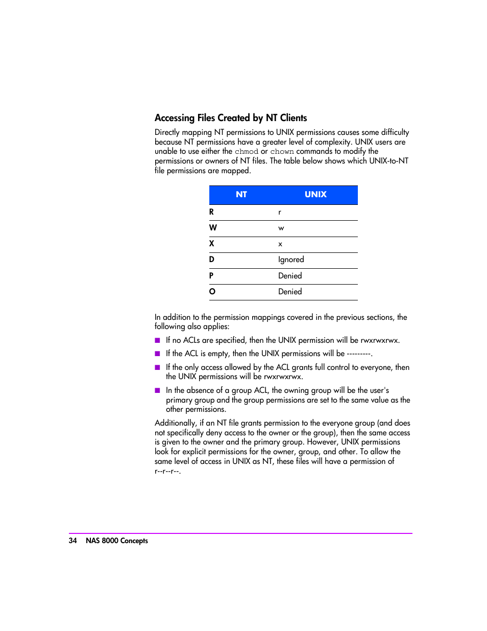 Accessing files created by nt clients 34 | HP StorageWorks 8000 NAS User Manual | Page 36 / 240