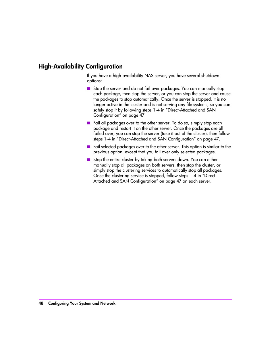 High-availability configuration, High-availability configuration 48 | HP StorageWorks 8000 NAS User Manual | Page 50 / 240