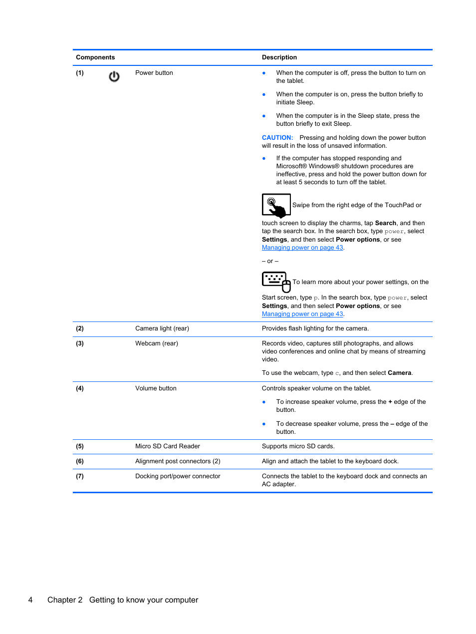 4chapter 2 getting to know your computer | HP ENVY x2 CTO 11t-g000 User Manual | Page 12 / 79