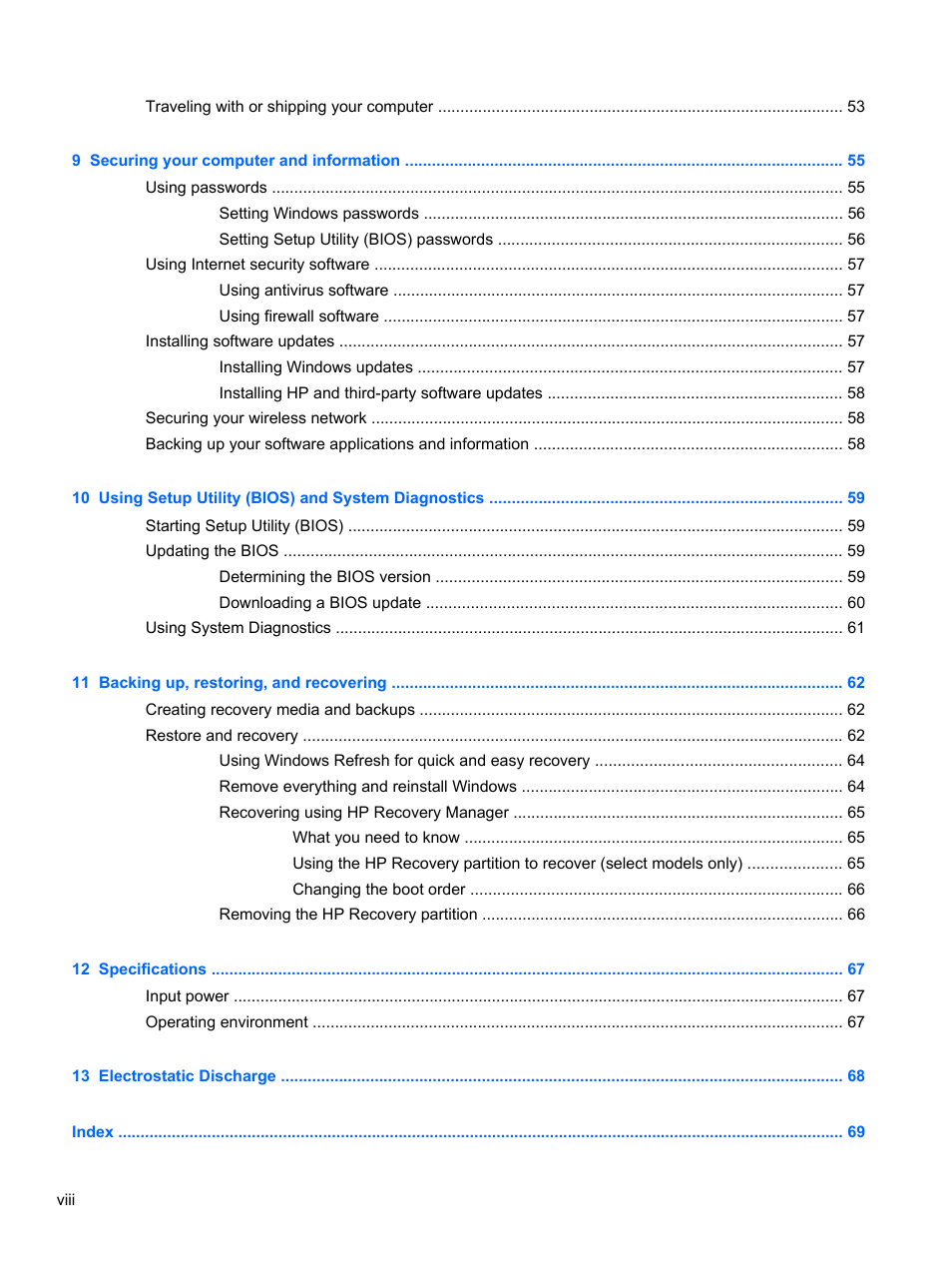 HP ENVY x2 CTO 11t-g000 User Manual | Page 8 / 79