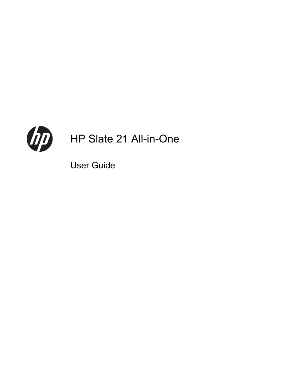 HP Slate 21-s100 All-in-One User Manual | 40 pages