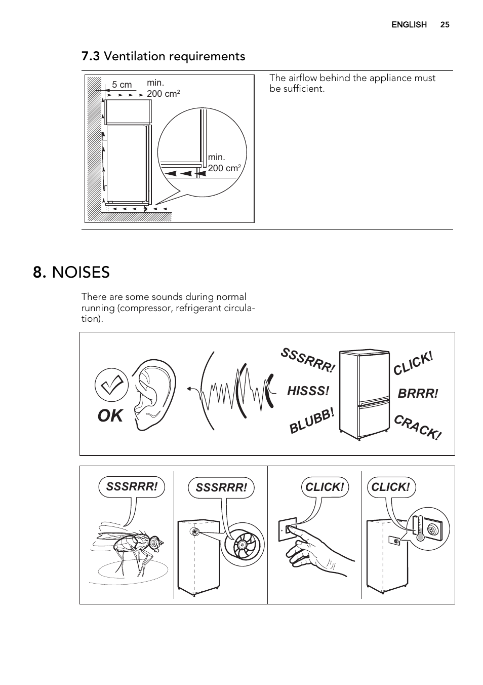 Noises | AEG AGN71800F0 User Manual | Page 25 / 72